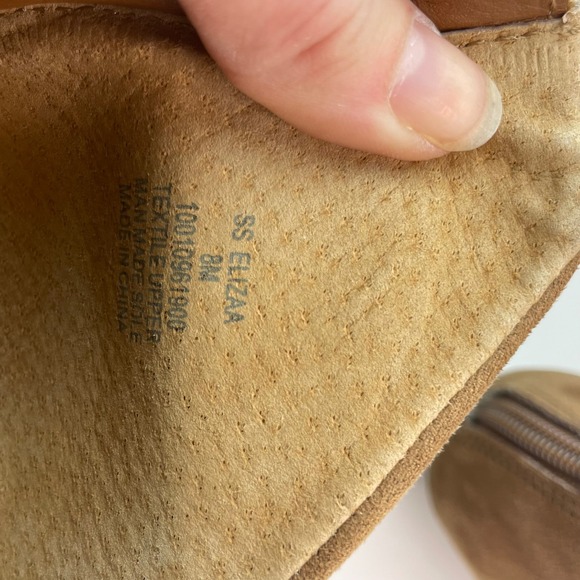 Sun + Stone Eliza Tan Faux Suede V-Cut Ankle Boots Block Heel SS ELIZAA Size 8M - Picture 6 of 8